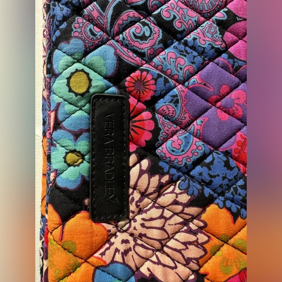 VERA BRADLEY Bright Blooms Black and Multicolored Floral Tablet Bag Case Cover - Picture 2 of 8